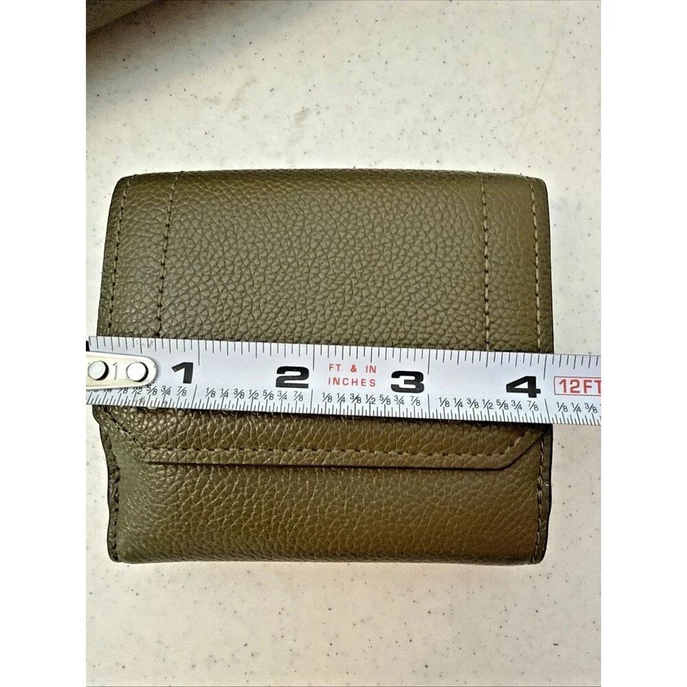MICHAEL KORS HAYES Medium Leather Messenger Bag Green W/ Matching Wallet